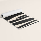 Strange Forest Minimal Modern Abstract Pattern in Black and Almond Cream Yoga Mat Gallery Image 2