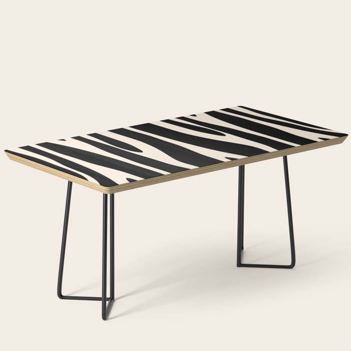 Strange Forest Minimal Modern Abstract Pattern in Black and Almond Cream Coffee Table Gallery Image 1
