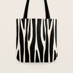Strange Forest Minimal Modern Abstract Pattern in Black and Almond Cream Tote Bag Gallery Image 1