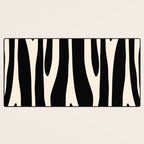 Strange Forest Minimal Modern Abstract Pattern in Black and Almond Cream Desk Mat Gallery Image 3