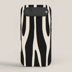 Strange Forest Minimal Modern Abstract Pattern in Black and Almond Cream iPhone Case Gallery Image 2