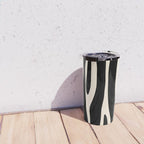 Strange Forest Minimal Modern Abstract Pattern in Black and Almond Cream Travel Mug Gallery Image 4