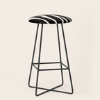 Strange Forest Minimal Modern Abstract Pattern in Black and Almond Cream Stool Gallery Image 1