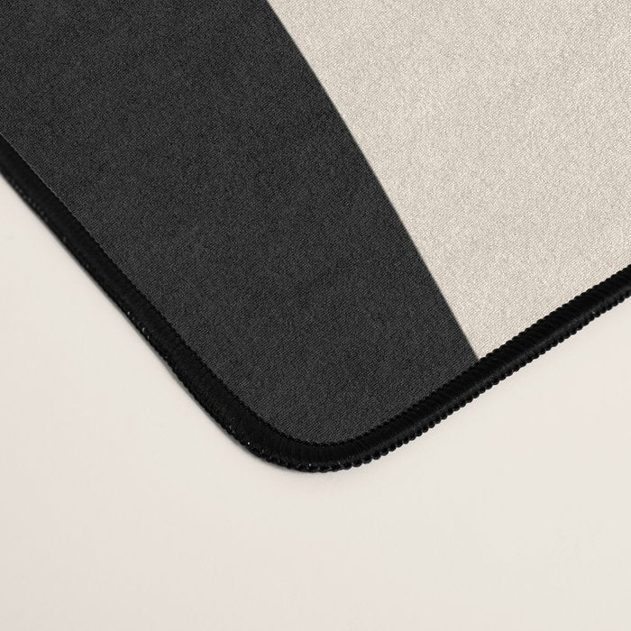 Strange Forest Minimal Modern Abstract Pattern in Black and Almond Cream Desk Mat Gallery Image 4