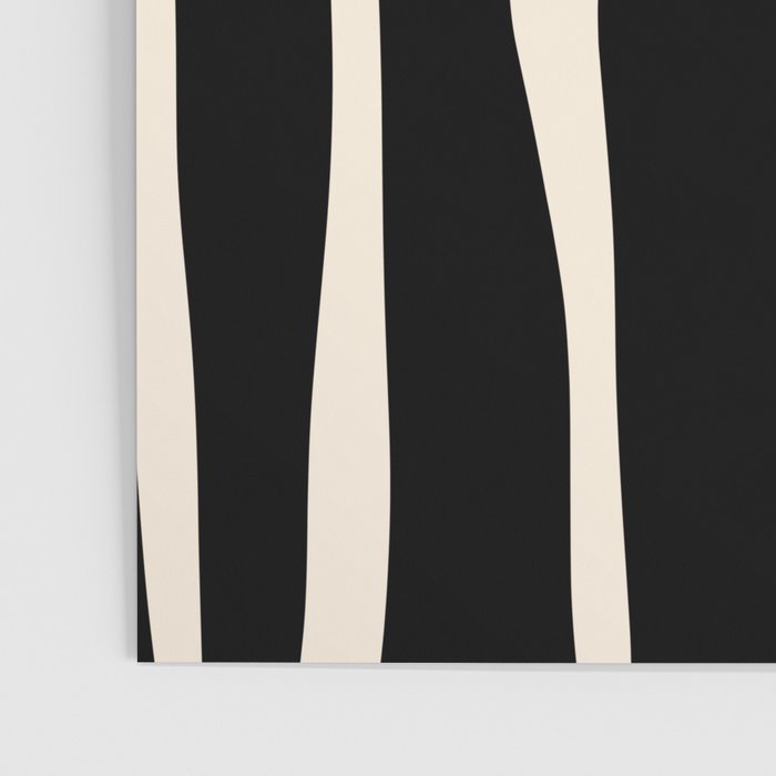 Strange Forest Minimal Modern Abstract Pattern in Black and Almond Cream Poster Gallery Image 3