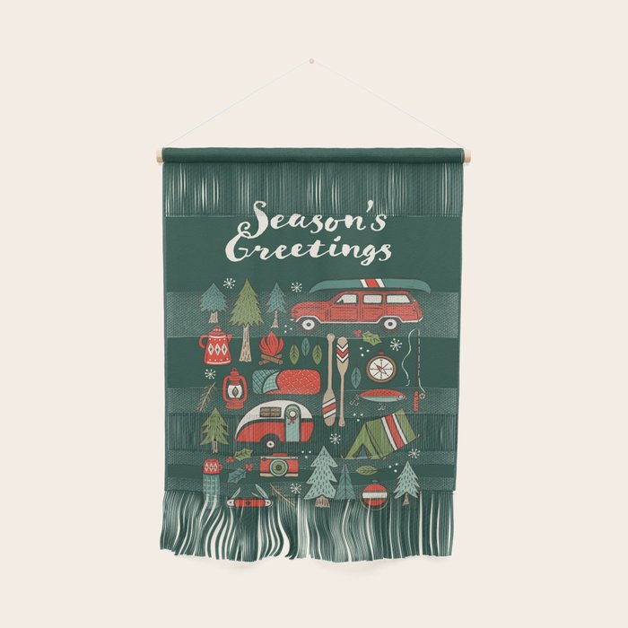 Seasons Greetings - Camping Christmas Wall Hanging Gallery Image 1