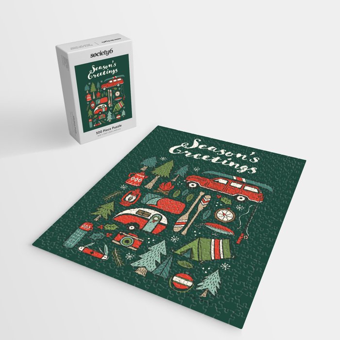Seasons Greetings - Camping Christmas Jigsaw Puzzle Gallery Image 2