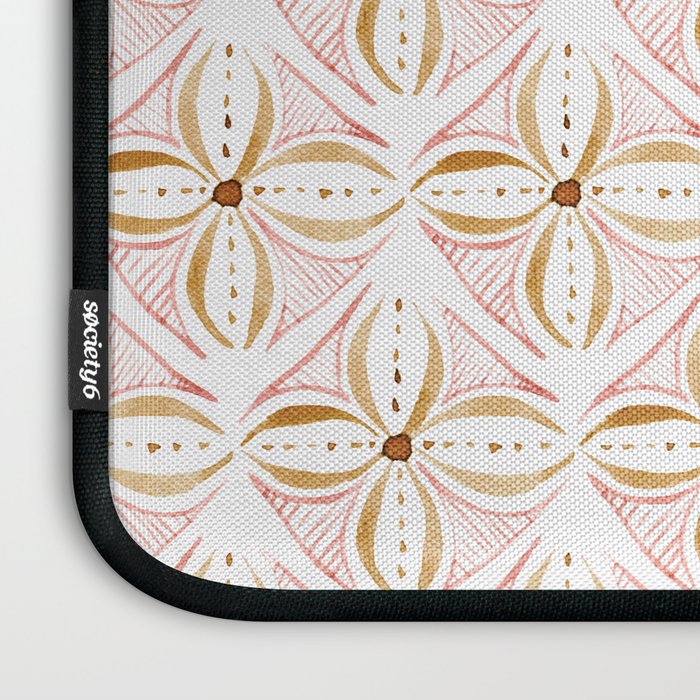 Rose Gold Watercolor Tile Laptop Sleeve Gallery Image 3