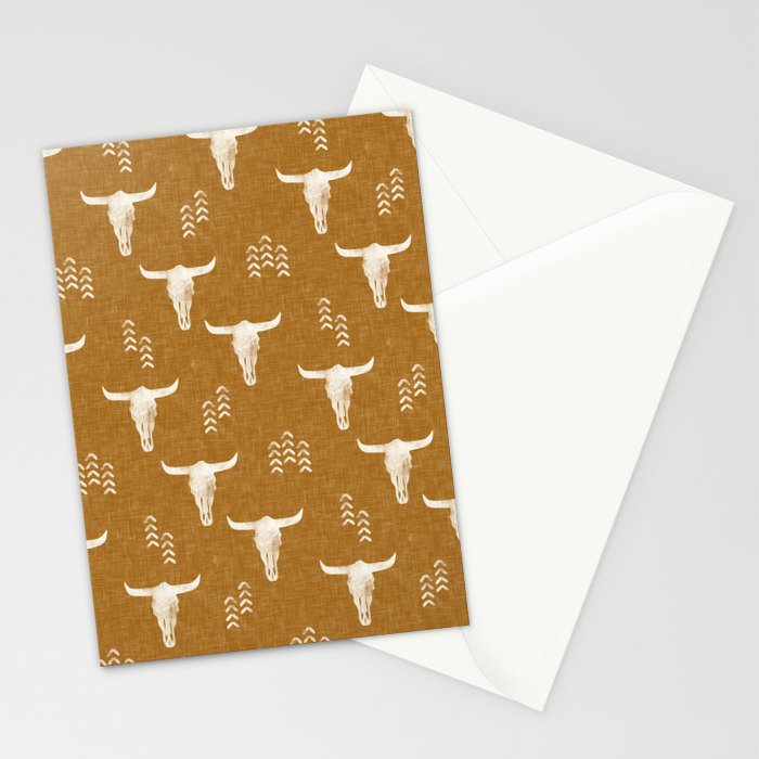 desert skulls - southwest cow skull - gold Stationery Card Gallery Image 2
