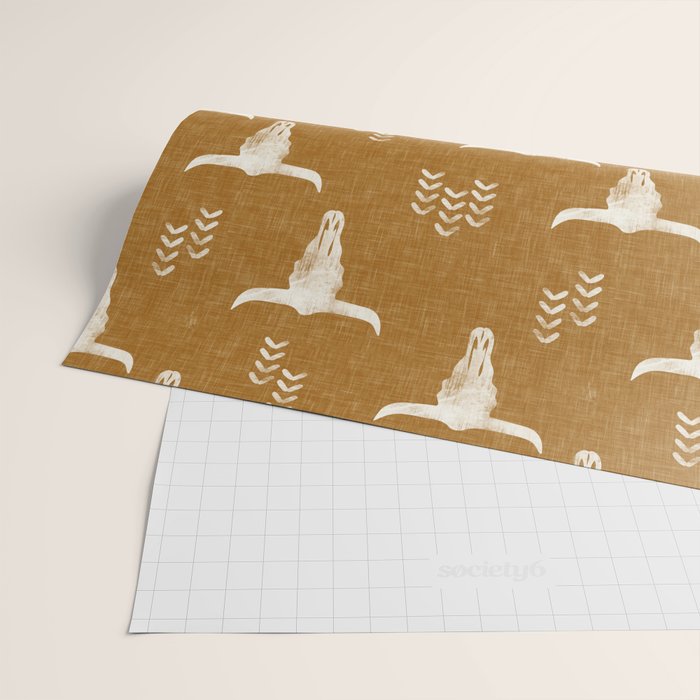 desert skulls - southwest cow skull - gold Wrapping Paper Gallery Image 2