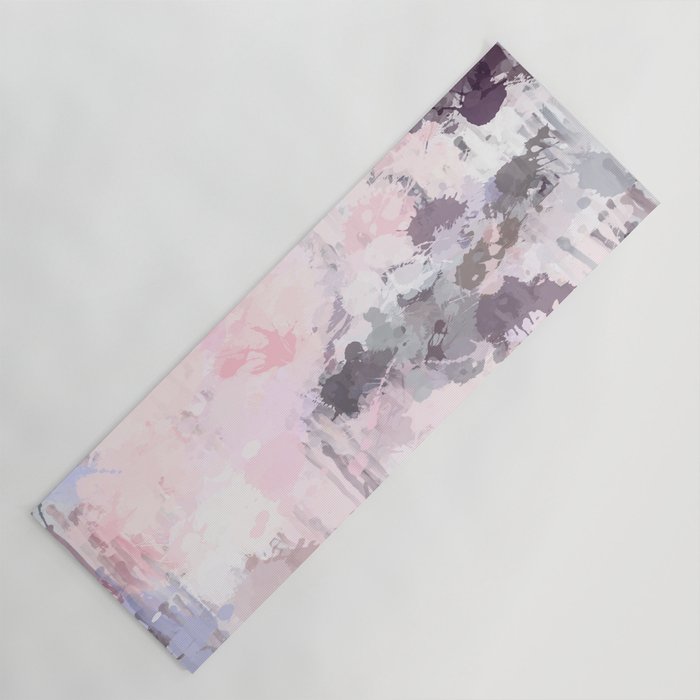 Modern Contemporary soft Pastel Pink Grey Abstract Yoga Mat Gallery Image 1