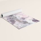 Modern Contemporary soft Pastel Pink Grey Abstract Yoga Mat Gallery Image 2