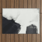 brush stroke black white painted II Outdoor Rug Gallery Image 1