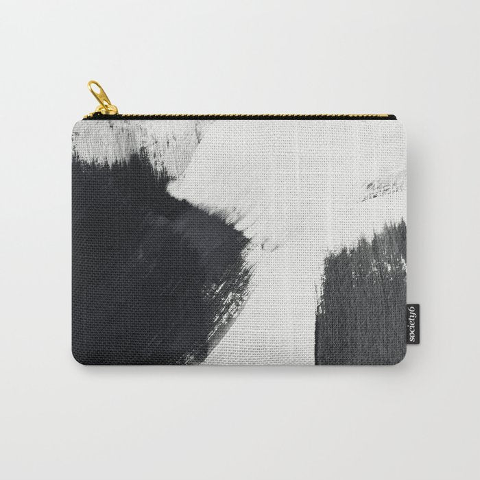 brush stroke black white painted II Carry All Pouch Gallery Image 1