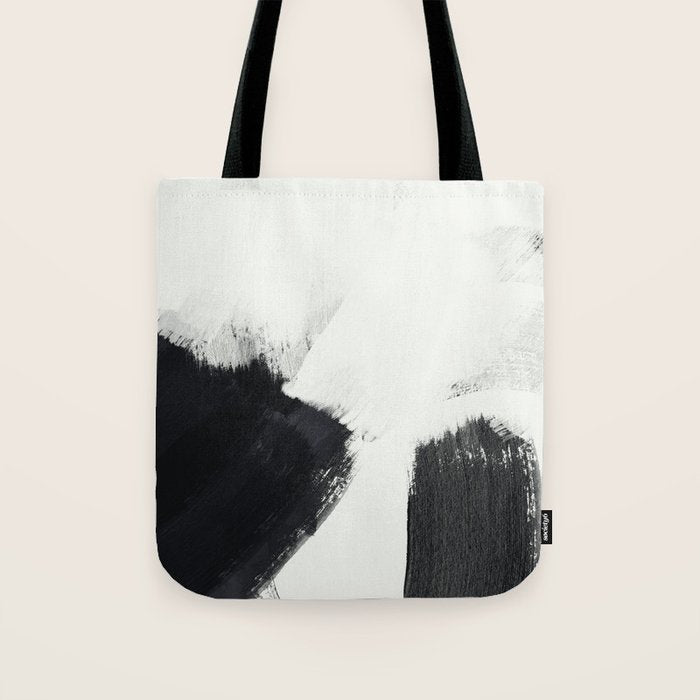 brush stroke black white painted II Tote Bag Gallery Image 1