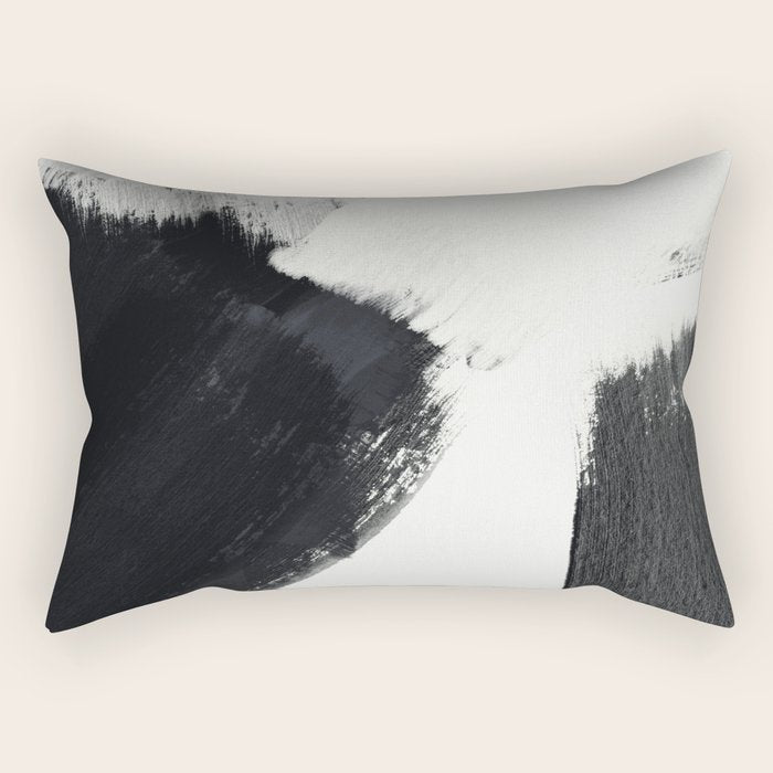 brush stroke black white painted II Rectangular Pillow Gallery Image 1