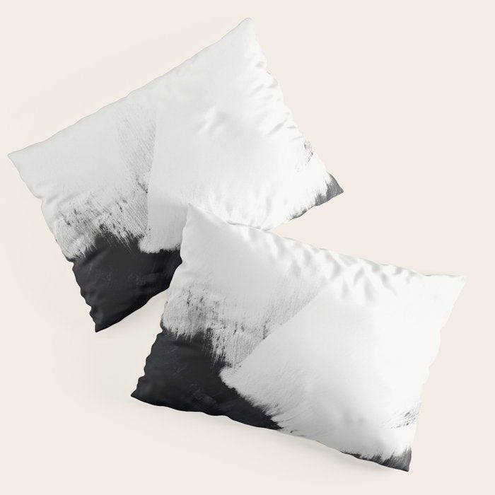brush stroke black white painted II Pillow Sham Gallery Image 1