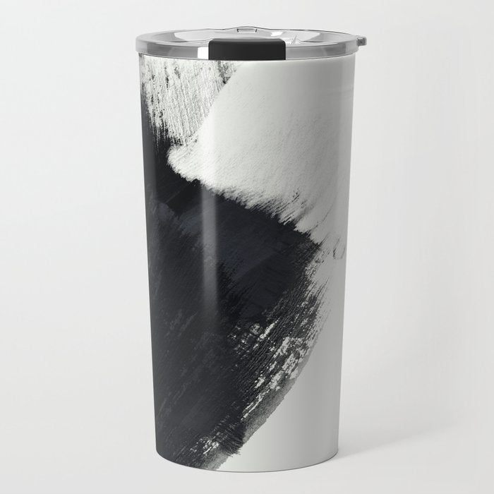 brush stroke black white painted II Travel Mug Gallery Image 1