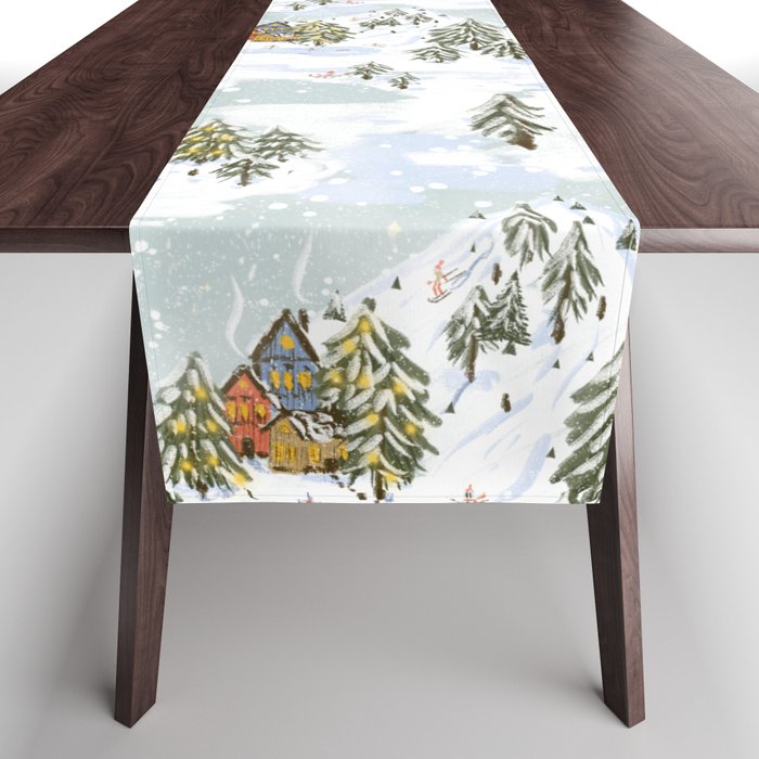 Winter wonderland illustration  Table Runner Gallery Image 1