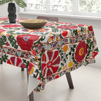 Bukhara Suzani  Antique Embroidery Print Tablecloth Gallery Image 3