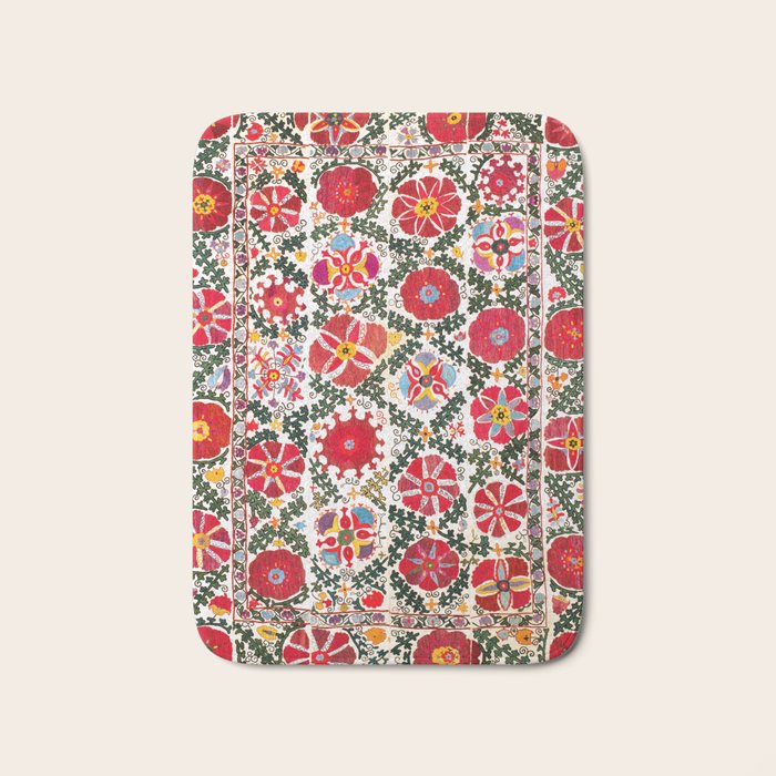 Bukhara Suzani  Antique Embroidery Print Bath Mat Gallery Image 1