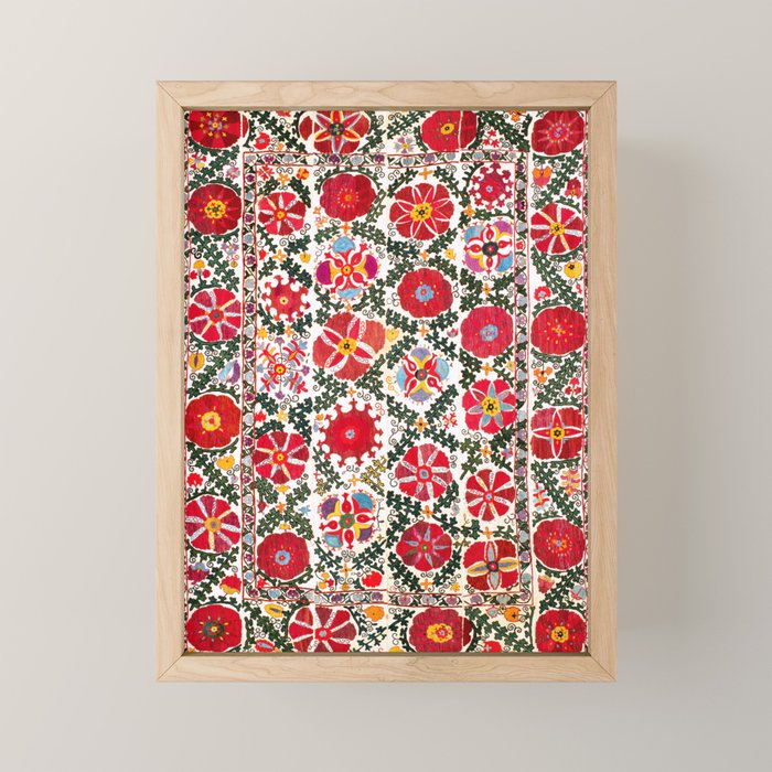 Bukhara Suzani  Antique Embroidery Print Mini Art Print Gallery Image 1