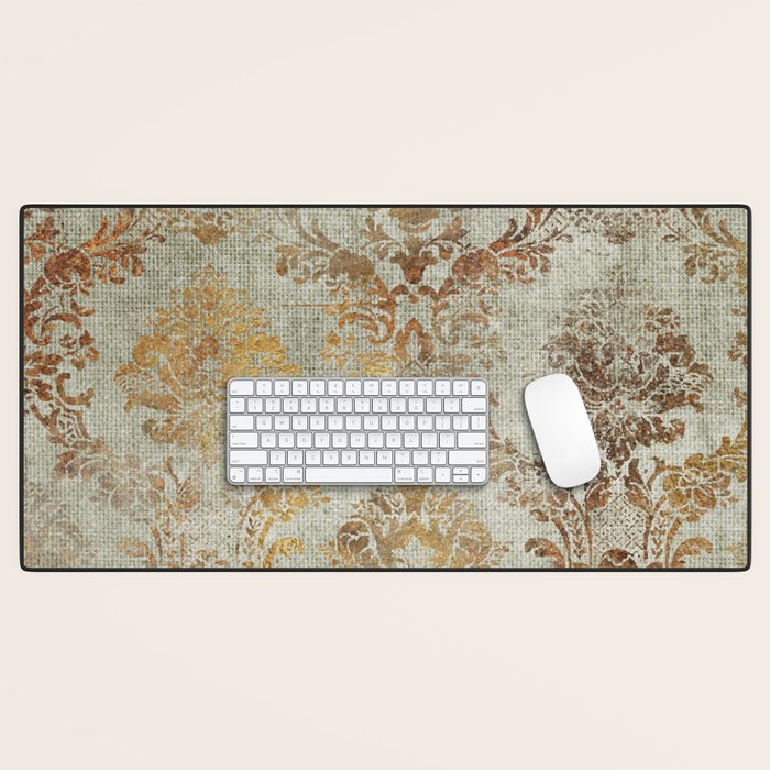 Aged Damask Texture 3 Desk Mat Gallery Image 1