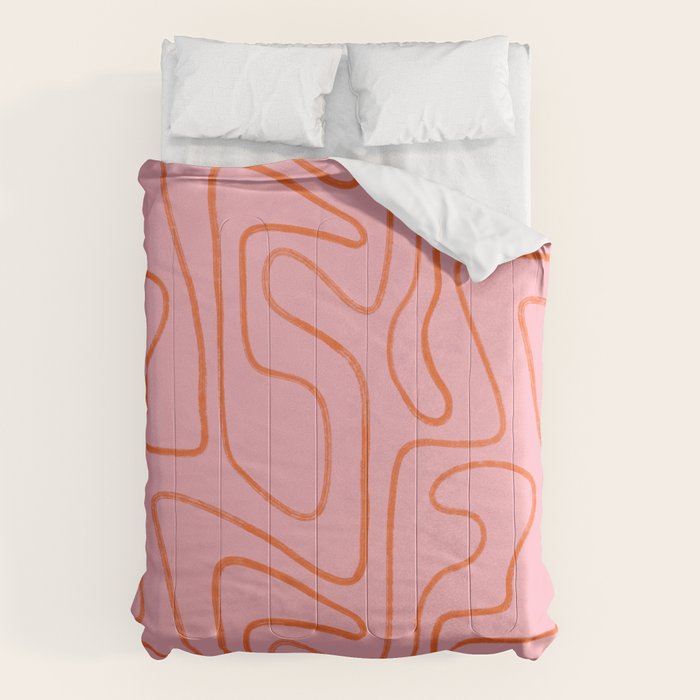 Abstract Line Pink and Orange Comforter Gallery Image 1