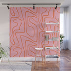 Abstract Line Pink and Orange Wall Mural Gallery Image 1