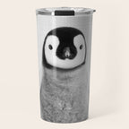 Baby Penguin - Black & White Travel Mug Gallery Image 1