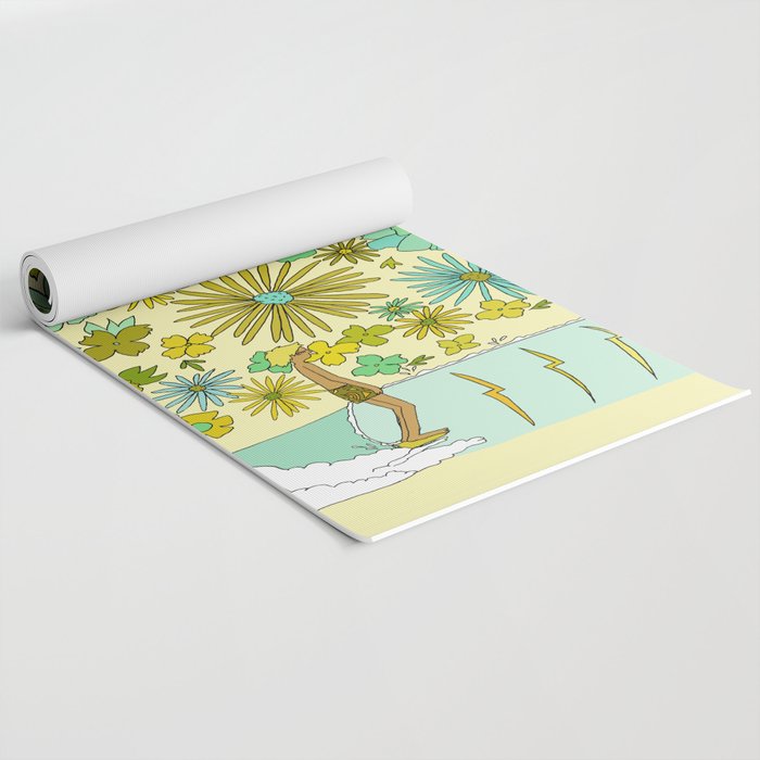 retro daydreams hang 10 florida // retro surf art by surfy birdy Yoga Mat Gallery Image 2