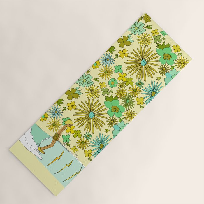 retro daydreams hang 10 florida // retro surf art by surfy birdy Yoga Mat Gallery Image 1