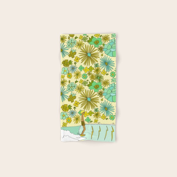 retro daydreams hang 10 florida // retro surf art by surfy birdy Bath Towel Gallery Image 1
