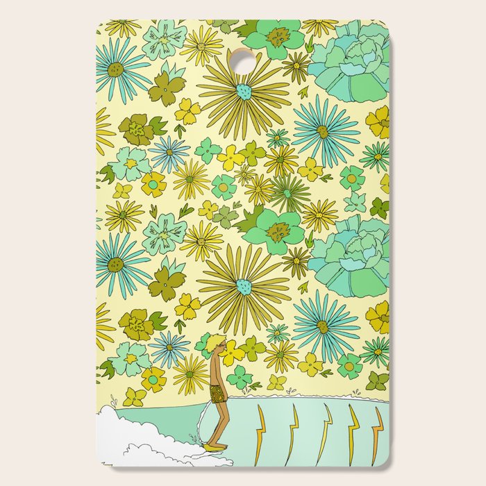 retro daydreams hang 10 florida // retro surf art by surfy birdy Cutting Board Gallery Image 1