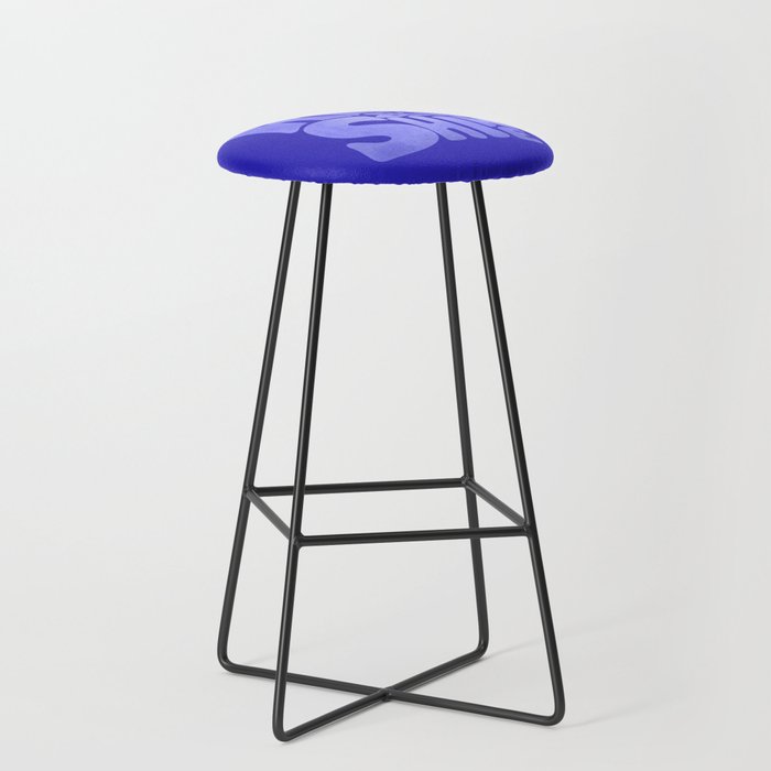 Rise and Shine - blue typography Stool Gallery Image 1