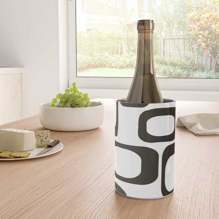 Mid Century Modern Shapes Black And White #society6 #buyart Wine Chiller Gallery Image 4