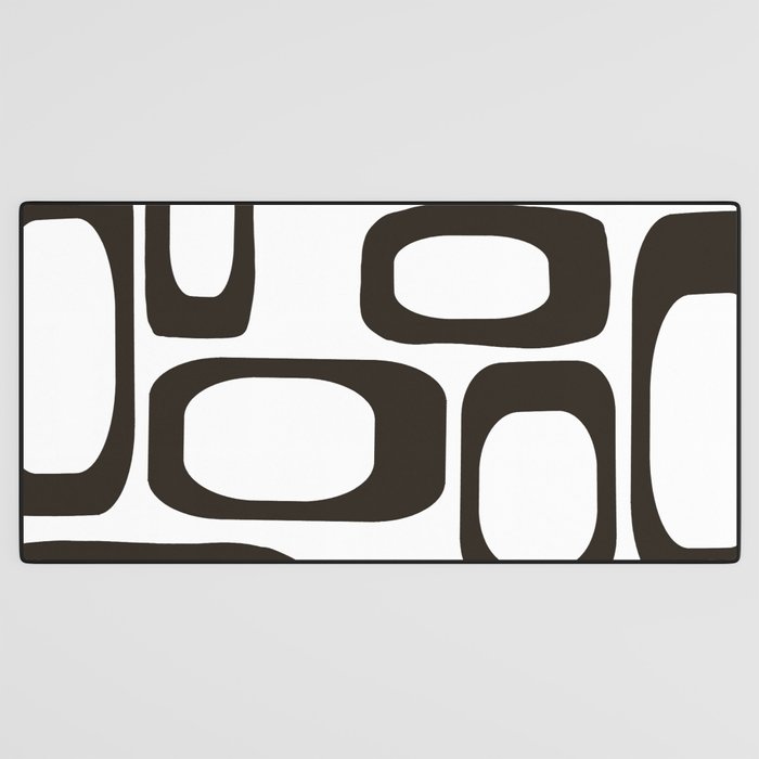 Mid Century Modern Shapes Black And White #society6 #buyart Desk Mat Gallery Image 3