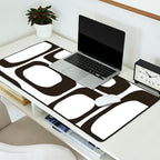 Mid Century Modern Shapes Black And White #society6 #buyart Desk Mat Gallery Image 2
