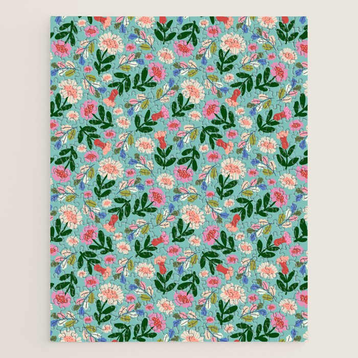 Super Bloom - Bright Floral Pattern Jigsaw Puzzle Gallery Image 1