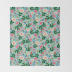 Super Bloom - Bright Floral Pattern Throw Blanket Gallery Image 2