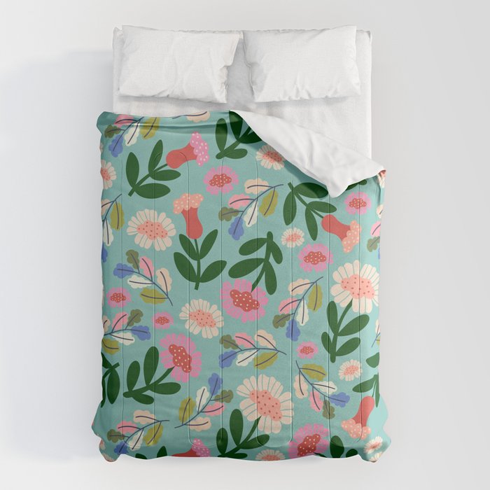 Super Bloom - Bright Floral Pattern Comforter Gallery Image 1