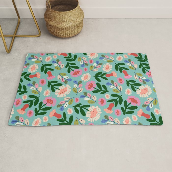 Super Bloom - Bright Floral Pattern Rug Gallery Image 1