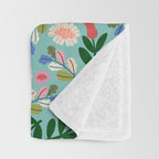 Super Bloom - Bright Floral Pattern Throw Blanket Gallery Image 3