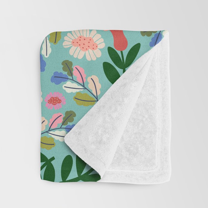 Super Bloom - Bright Floral Pattern Throw Blanket Gallery Image 3