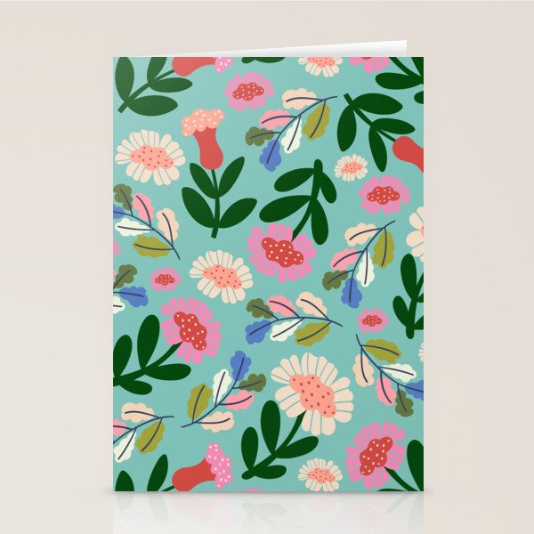 Super Bloom - Bright Floral Pattern Stationery Card Gallery Image 2