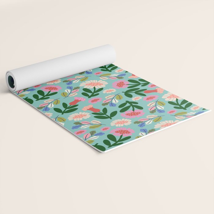 Super Bloom - Bright Floral Pattern Yoga Mat Gallery Image 2