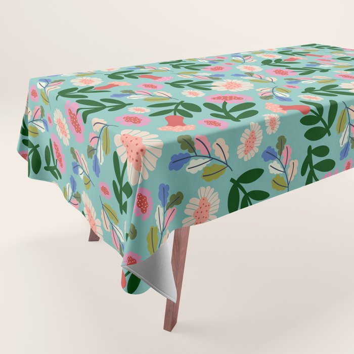Super Bloom - Bright Floral Pattern Tablecloth Gallery Image 1