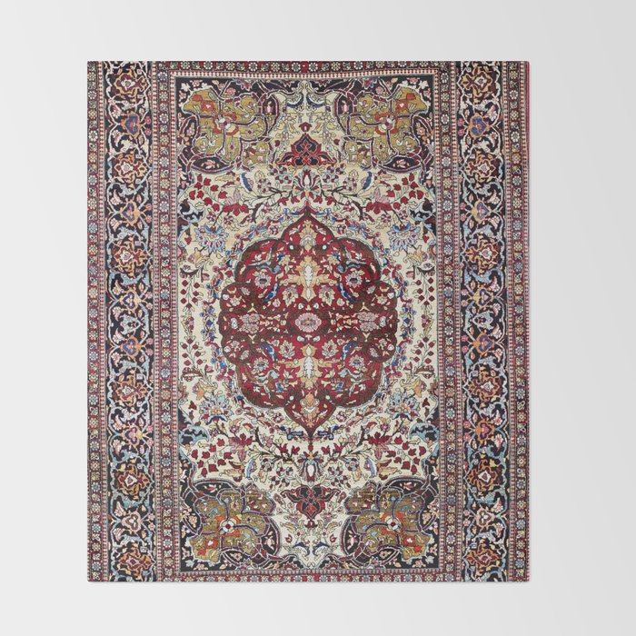 Tehran North Persian Carpet Print Throw Blanket Gallery Image 2