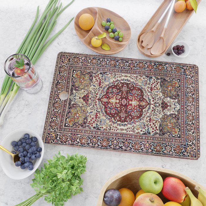 Tehran North Persian Carpet Print Cutting Board Gallery Image 2