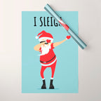 Dabbing Santa I Sleigh Wrapping Paper Gallery Image 1